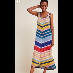 NWT Anthropologie Rainbow Chevron T-shirt Dress